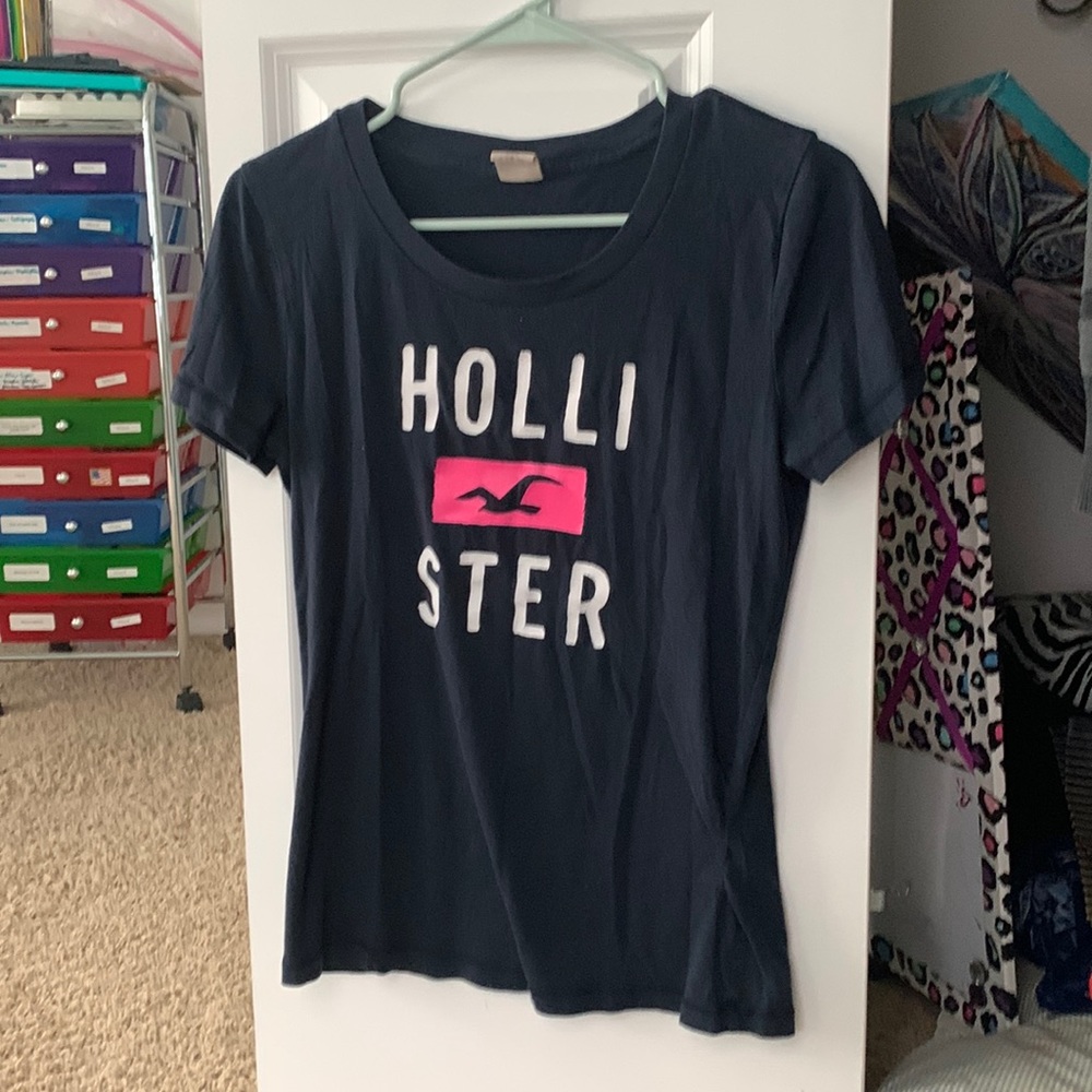 Hollister Large T-Shirt (Navy Blue)